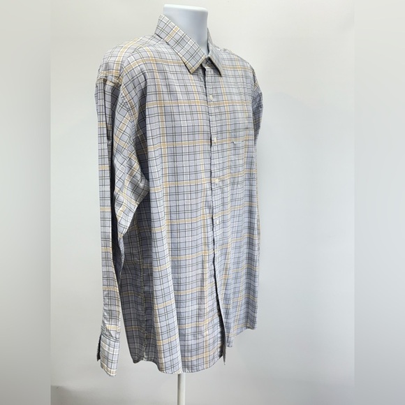 ALEX CANNON Men’s light blue and beige plaid long sleeve button down size XL - Picture 6 of 12
